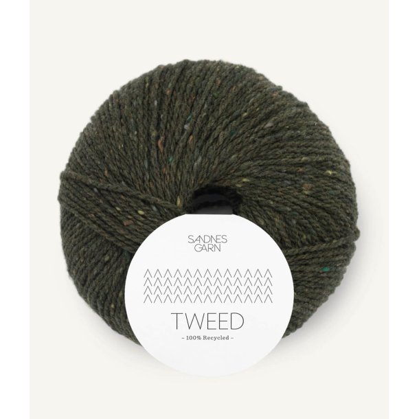 Sandnes Tweed Recycled 9585 Olivengr&oslash;n Tweed