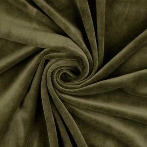 Bomuldsvelour i khakigrn fv. 3032 - pr. 0,25 meter