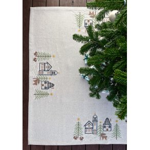 Winther white - Juletrstppe 2028-4 Str. 139 x 139 cm.