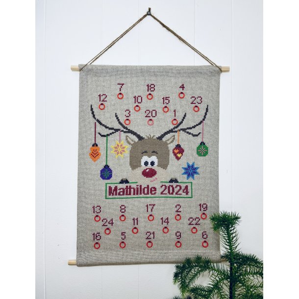 Christmas with Rudolph julekalender 2039-1 Str. 38 x 56 cm.