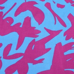 Viskose med grafisk mnster i fuchsia og turkis pr 0,25 m.