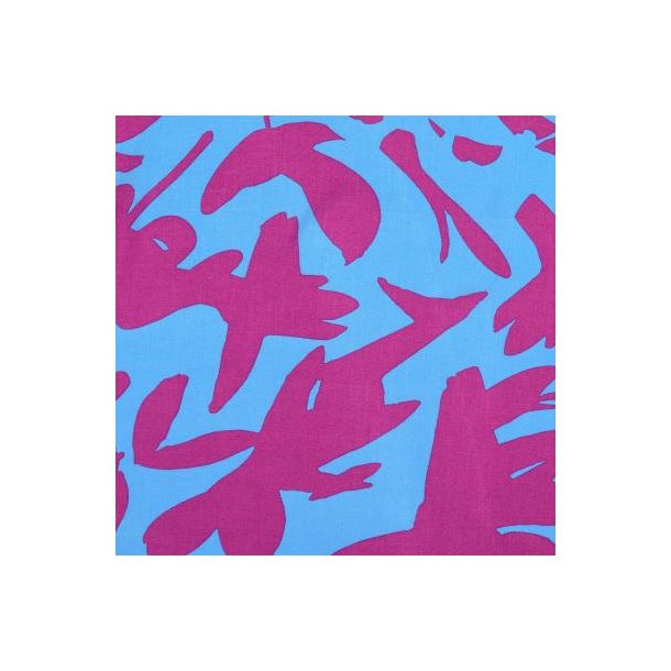 Viskose med grafisk mnster i fuchsia og turkis pr 0,25 m.