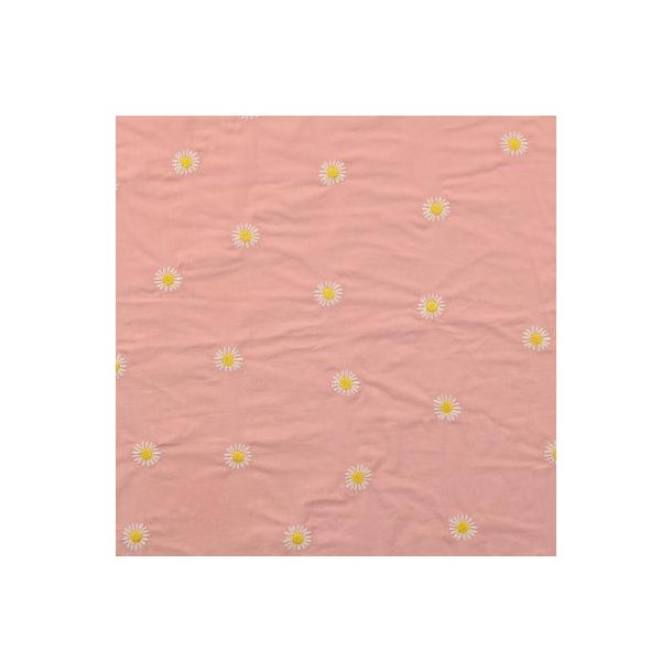 Bomuldsstof med margueritter pr 0,25 m