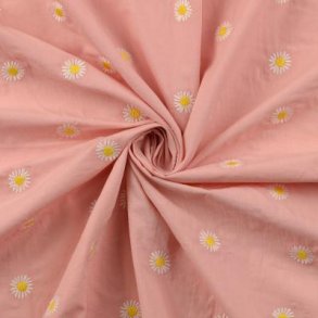 Bomuldsstof med margueritter pr 0,25 m