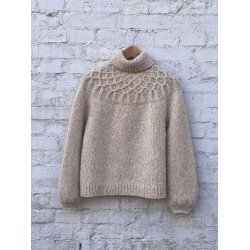 226 Anitas Sweater - strikkekit fra CaMaRose i Snefnug Natur str. XS