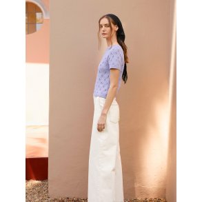 2604_02 Elodie tee Strikkekit fra Sandnes i Mandarin Petit og Tynn Line