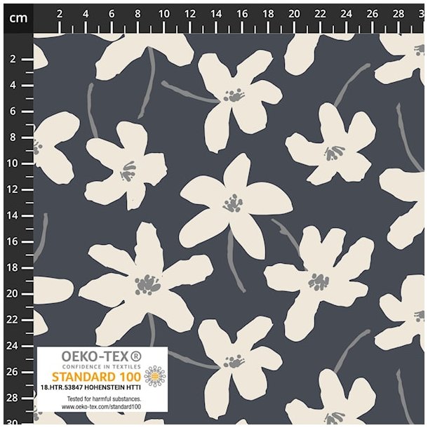 Light &amp; Lush gr baggrund med lyse blomster pr 0,25 m.