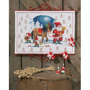Nisse og hest - julekalender broderipakke