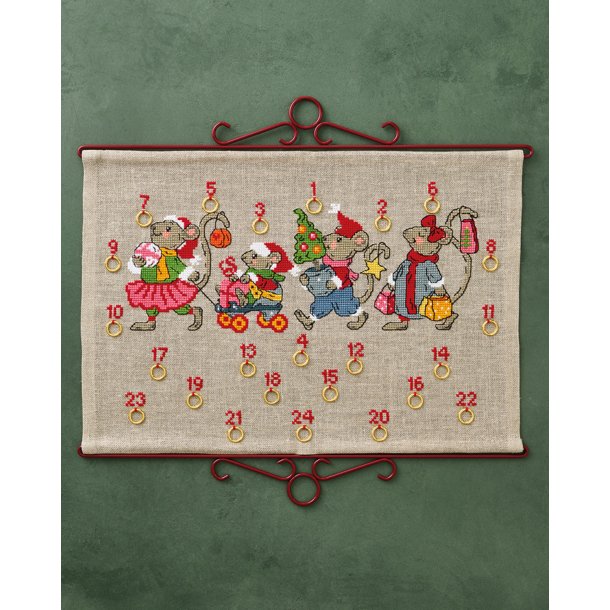 Julekalender musestribe 34-5266 - Broderikit