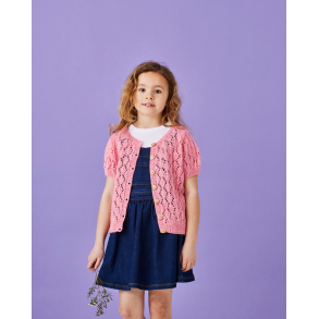 Cardigan i bladmnster - Leonora byPermin strikkekit