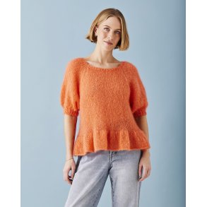 Bluse med pufrme og flsekant - Strikkekit by Permin 8932100