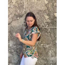 Snitmnster - Line2Line - B1251 Bluse med flsermer