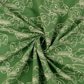 Isoli stof med biler i grn - pr. 0,25 m