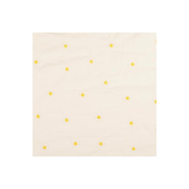 Bomuldsstof i hvid med Marguritter - pr. 0,25m