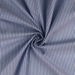 Bomuldsstof med smalle striber i bl og hvid - pr. 0,25 m