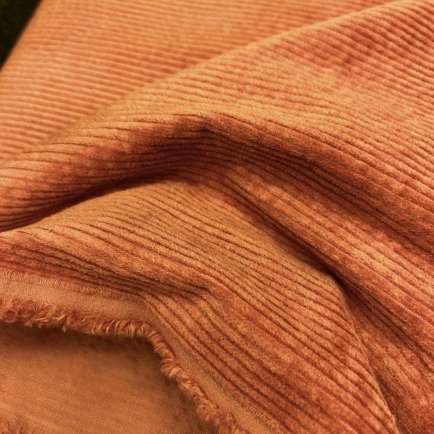 Bredriflet bomuldsfljl i varm orange - pr. 0,25 meter