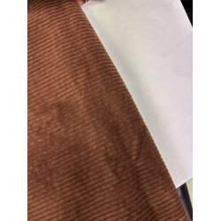 Bredriflet bomuldsfljl i varm brun - pr. 0,25 meter