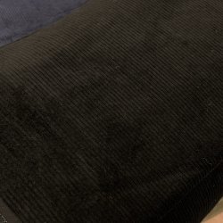 Bredriflet bomuldsfljl i sort - pr. 0,25 meter