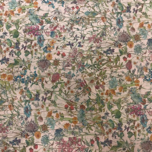Liberty bomuld med vilde blomster p lyserd baggrund pr. 0,25 m.