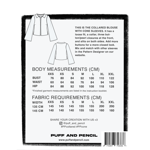 COLLARED BLUSE MED CONE RME - Puff and Pencil