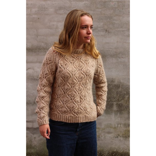 Hortensia Sweater - Strikkekit i Snefnug fra CaMaRose