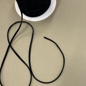 Imiteret ruskindsbnd i sort - pr. meter