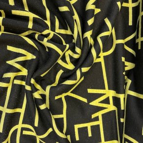 Vinter jersey med bogstaver - Lime pr.0,25 m.