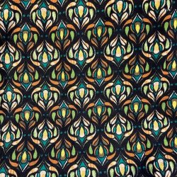 Vinter jersey med retro mnster - Grn pr.0,25 m.