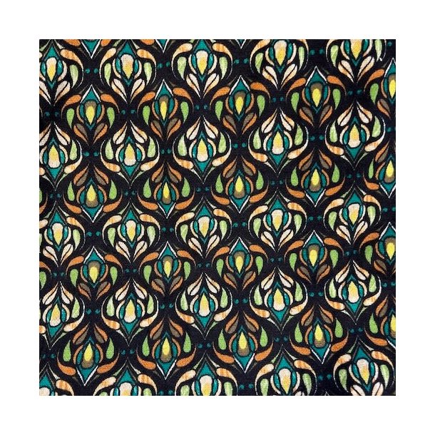 Vinter jersey med retro mnster - Grn pr.0,25 m.