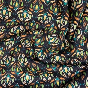 Vinter jersey med retro mnster - Grn pr.0,25 m.