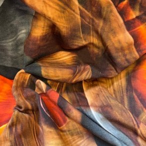 Stof med grafisk mnster i jordfarver pr 0,25 m