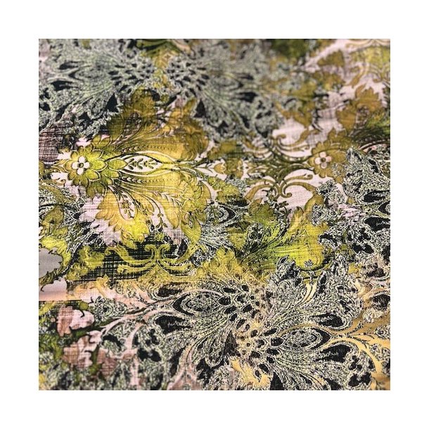 Viskose med mnster - grn pr 0,25 m.