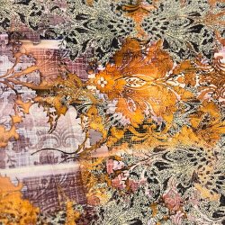 Viskose med mnster - orange pr 0,25 m.