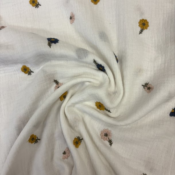 Double gauze med blomster 2 pr. 0,25 m.