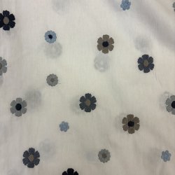 Hvid poplin med broderi pr. 0,25 m