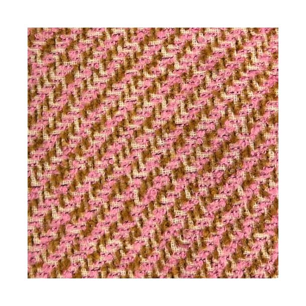 Italiensk uldblanding pink/camel pr 0,25 m.