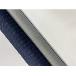 Buksestof med striber mrkebl pr. 0,25 m