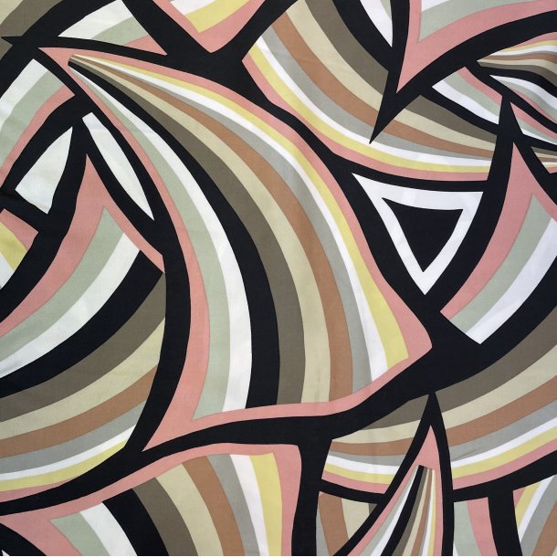 Viskose stof med grafisk mnster pr. 0,25m