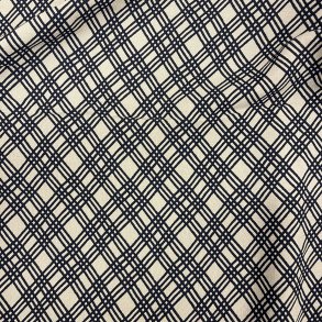 Italiensk viskose med tern i beige og sort pr. 0,25 m.