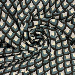 Italiensk Silke med mnster i bl, turkis og hvid pr.0,25 m.