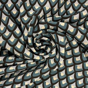 Italiensk Silke med mnster i bl, turkis og hvid pr.0,25 m.