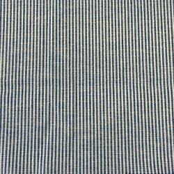 Bomuld / hr kvalitet med smalle striber i bl og hvid - pr. 0,25 meter