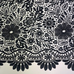 Italiensk Blonde stof i sort - pr 0,25m 