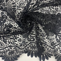 Italiensk Blonde stof i sort - pr 0,25m 