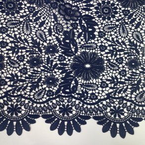 Italiensk Blonde stof i navy - pr 0,25m 