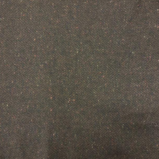 Italiensk sildebensvvet uld i mrk brun med tweed pr. 0,25m