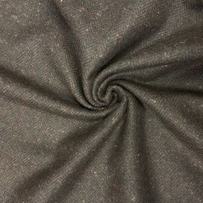 Italiensk sildebensvvet uld i mrk brun med tweed pr. 0,25m