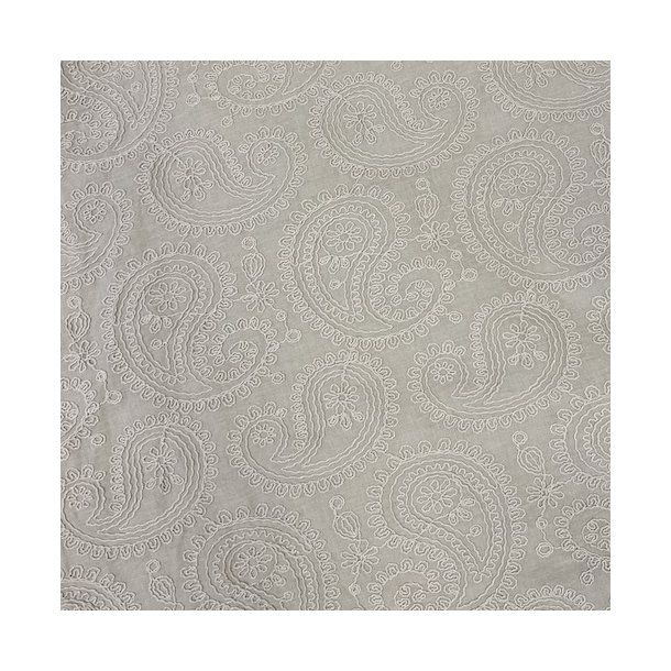 Bomuldsstof med broderi Beige pr. 0,25 m