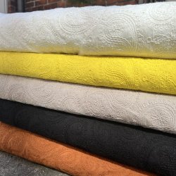 Bomuldsstof med broderi Beige pr. 0,25 m