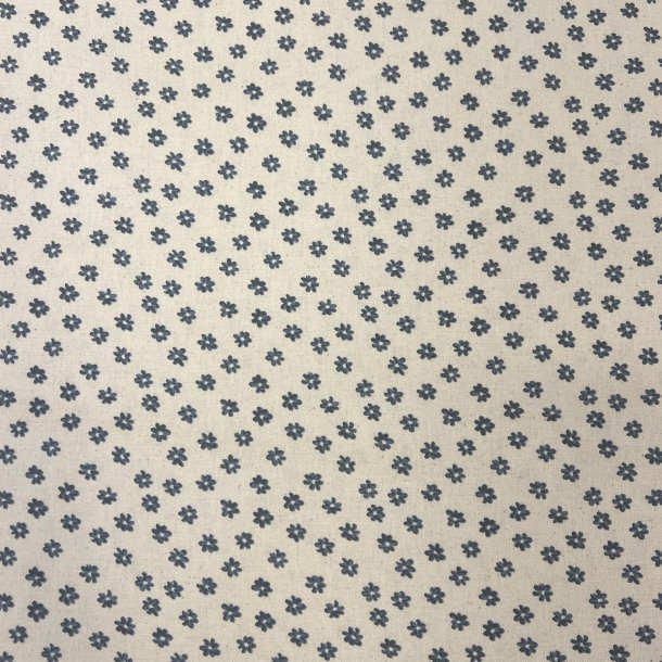 Bomuldsstof med sm vintage blomster denim pr. 0,25 m.